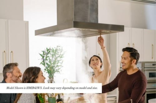 Island hood creates a dynamic focal point
