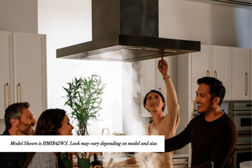 Island hood creates a dynamic focal point - HPIN54WS