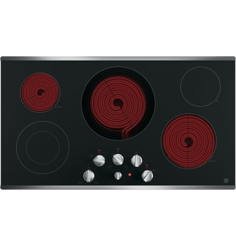 Five radiant cooking elements Five radiant cooking elements