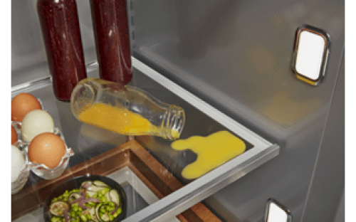 Adjustable Spill-Resistant Glass Shelves