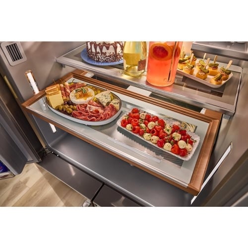 Plateaux de rangement coulissants avec finition aspect bois - KRQC736RPS