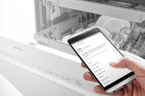 Download new cycles from your phone to your dishwasher