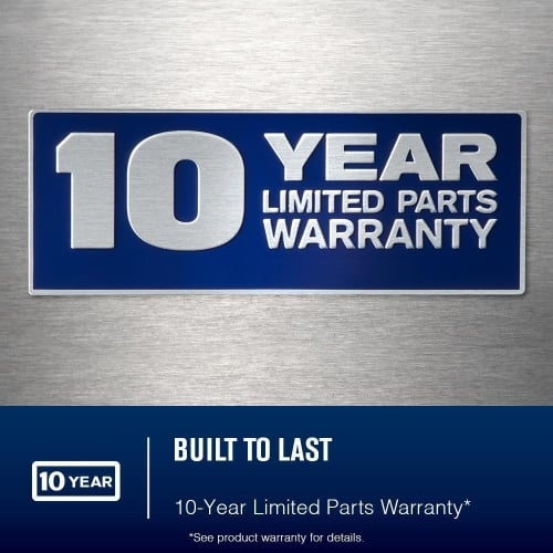 10-year limited parts warranty, see product warranty for details - MTW5605RW