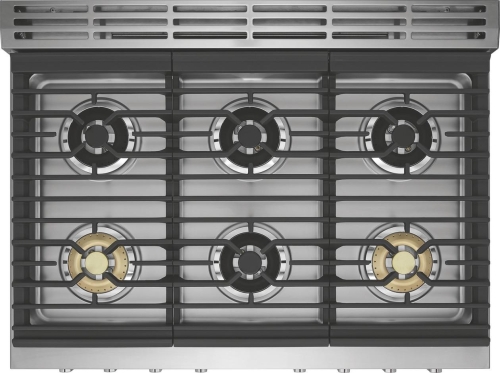 Flexible six burner cooktop 		