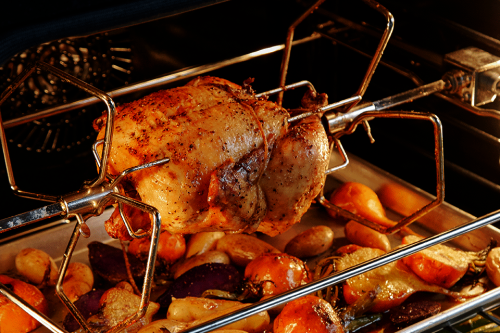 Cook up to 12 pounds on the Rotisserie
