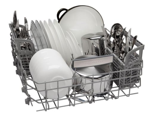 A Flexible Silverware Basket for storing various utensils on the bottom rack