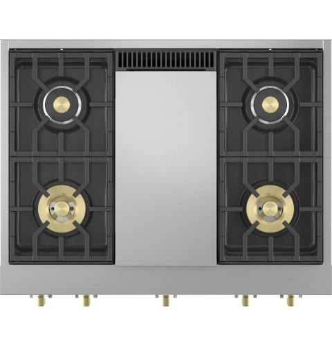 Couvercles de plaque de cuisson/gril en acier inoxydable anti-traces inclus - ZGU364NDTSS