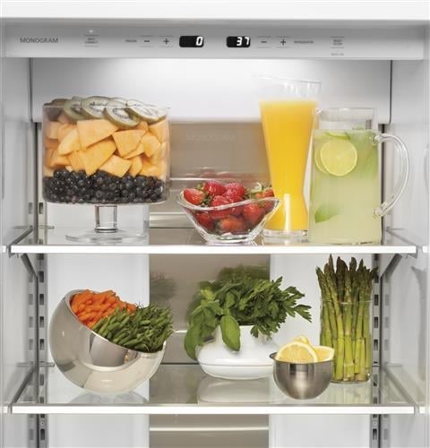 Advanced temperature management system with multi-shelf brushed aluminum air tower - ZIS480NK