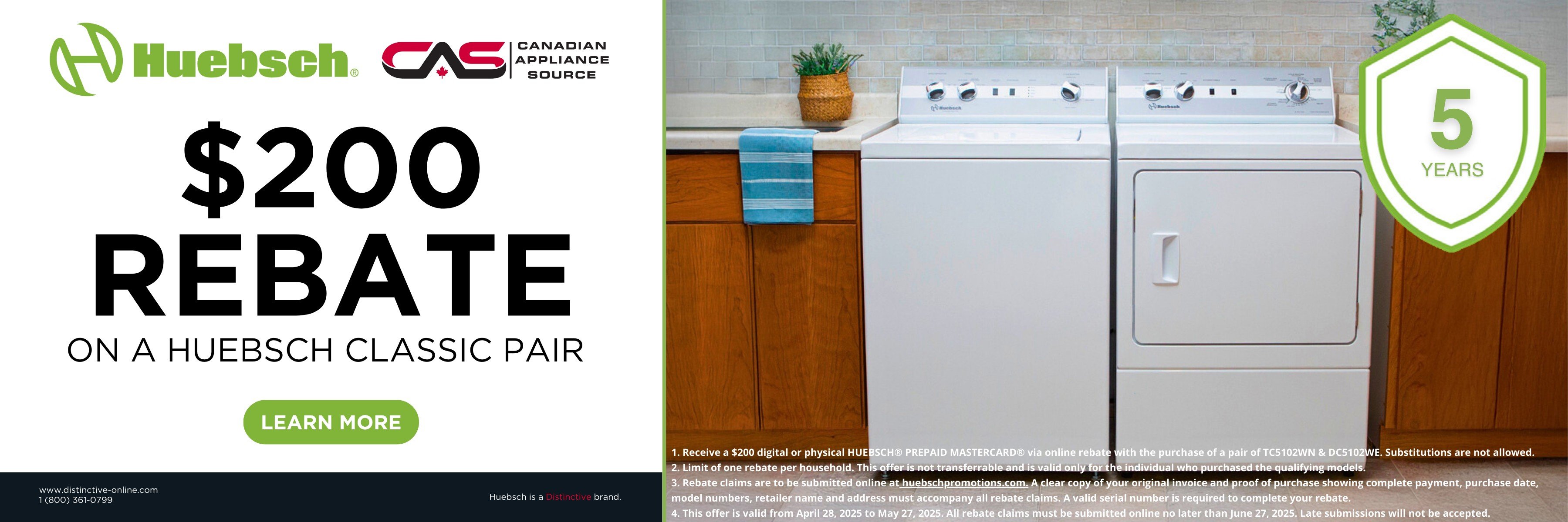 Huebsch appliances promotion