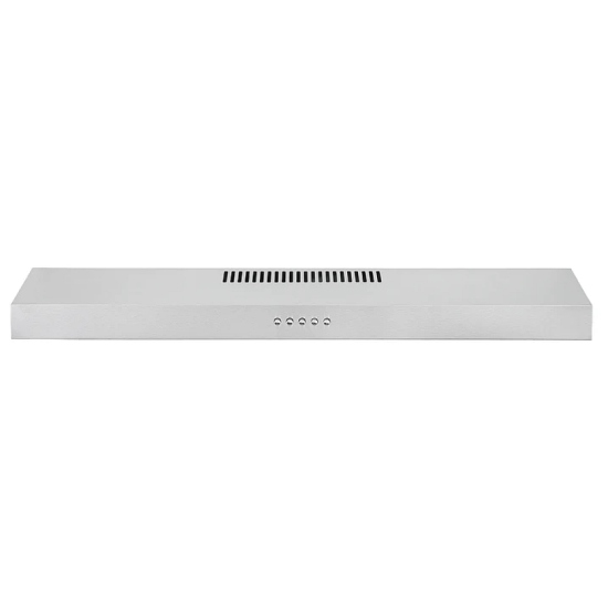 Ancona Range Hood, 30 inch Exterior Width, Under-Cabinet, 3, 110 CFM, Outside / Ducting, LED, Dishwasher Safe Filters, 3, White colour