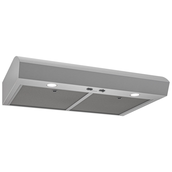 Broan Range Hood, 30 inch Exterior Width, Under-Cabinet, Under-Cabinet, 350 CFM, Accepts Both, LED, Dishwasher Safe Filters, Aluminum Mesh, Stainless Steel colour