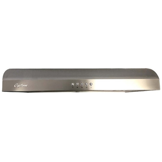Cyclone Range Hood, 30 inch Exterior Width, Under-Cabinet, 300 CFM, LED, Aluminum Mesh Filter, Stainless Steel colour Blower Included