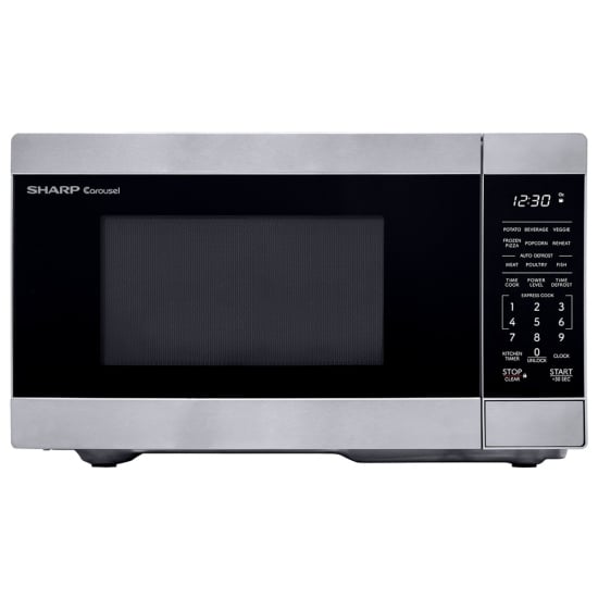 Sharp Countertop Microwave, 20 inch Exterior Width, 0.9 cu. ft. Capacity, 900 W Watts, Stainless Steel colour