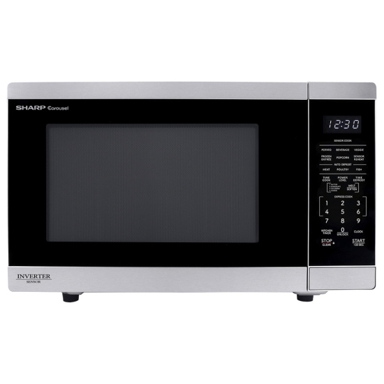Sharp Countertop Microwave, 20 inch Exterior Width, 1.6 cu. ft. Capacity, 1,100 W Watts, Stainless Steel colour