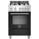 Bertazzoni 24 inch Black Gas Range (MAST244GASNEE)