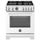 Bertazzoni 30 inch White Propane Gas Range (PRO304BFEPBIT)