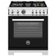 Bertazzoni 30 inch Black Dual Fuel Range (PRO304BFEPNET)