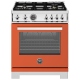 Bertazzoni 30 inch Orange Gas Range (PRO304BFGMART)