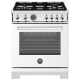 Bertazzoni 30 inch White Gas Range (PRO304BFGMBIT)