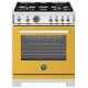 Bertazzoni 30 inch Yellow Gas Range (PRO304BFGMGIT)