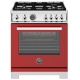 Bertazzoni 30 inch Red Gas Range (PRO304BFGMROT)