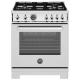 Bertazzoni 30 inch Stainless Steel Gas Range (PRO304BFGMXT)