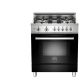 Bertazzoni 30 inch Black Dual Fuel Range (PRO304DFSNE)
