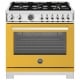 Bertazzoni 36 inch Yellow Dual Fuel Range (PRO366BCFEPGIT)