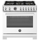 Bertazzoni 36 inch White Gas Range (PRO366BCFGMBIT)
