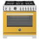 Bertazzoni 36 inch Yellow Gas Range (PRO366BCFGMGIT)