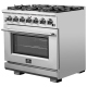 Forno 36 inch Stainless Steel Gas Range (FFSGS6260-36)
