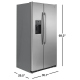 GE 36 inch 21.9 cu. ft. Side by Side Refrigerator (GZS22DSJSS)