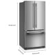 KitchenAid 33 inch 22.1 cu. ft. French Door Refrigerator (KRFF333SPS)