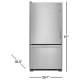 KitchenAid 30 inch 18.7 cu. ft. Bottom Freezer Refrigerator (KRBL109ESS)