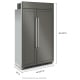 KitchenAid 48 inch Custom Panel Ready 30 cu. ft. Panel Ready Built In Refrigerator (KBSN708MPA)