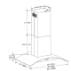 Kobe ISX2442SQB-2 Range Hood