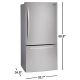 LG LDCS24223S Bottom Freezer Refrigerator