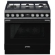 Smeg 36 inch Black Dual Fuel Range (CPF36UGMBL)