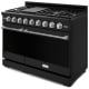 Thor Kitchen Gordon Ramsay 48 inch Black Propane Gas Range (RSG48EBLP-SS)