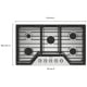 Whirlpool 36 inch Gas Cooktop (WCGK7036PS)