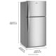 Whirlpool WRTX7419SZ 30 inch 19.2 cu. ft. Top Freezer Refrigerator