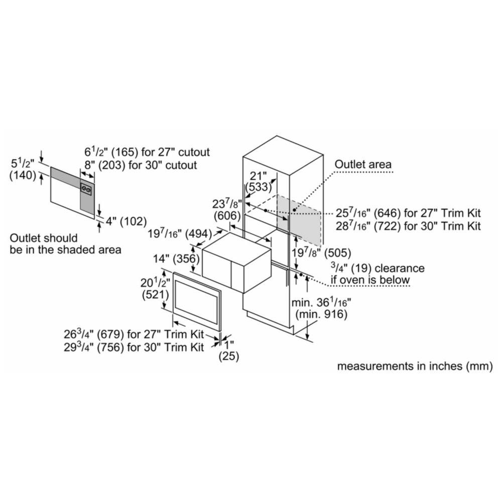HMB5061 Bosch 500 Series Built In Microwave Canada Parts Discontinued Sale! Best Price