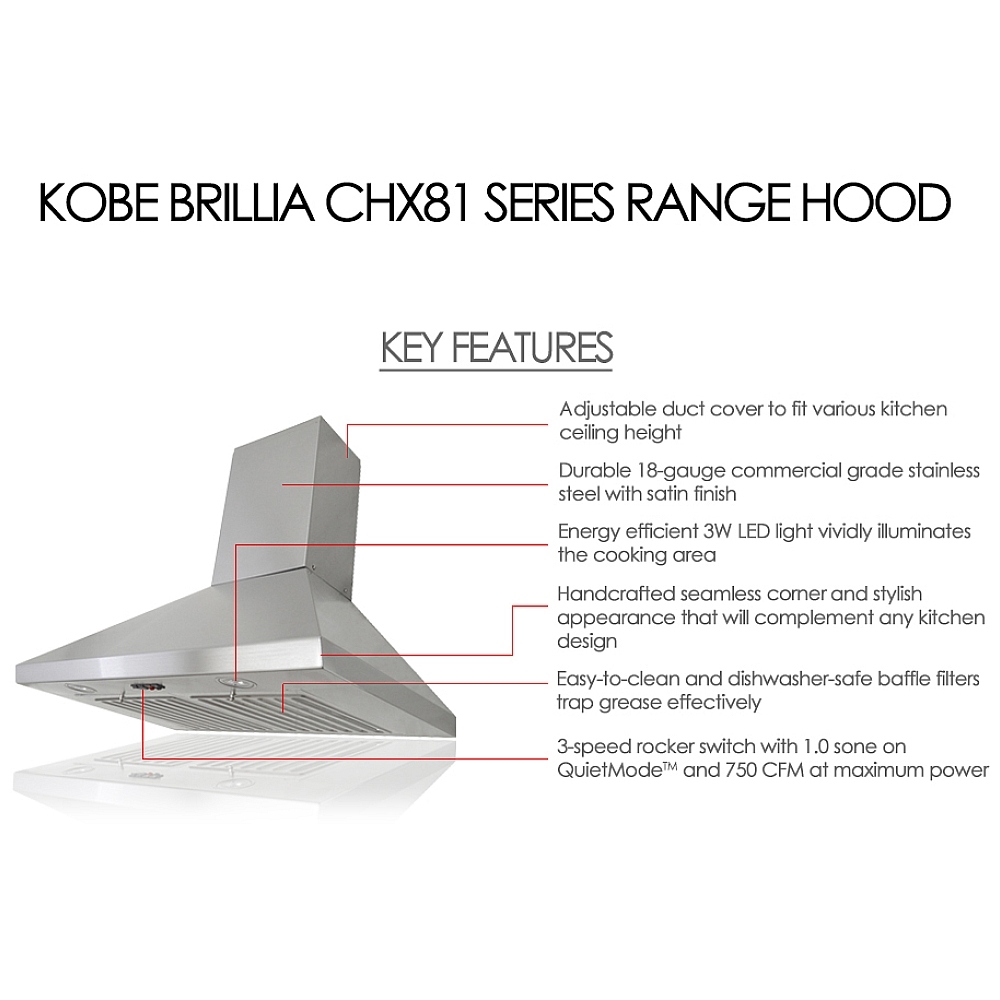 CHX8130SQB1 Kobe Range Hood Canada Sale! Best Price, Reviews and Specs Toronto, Ottawa