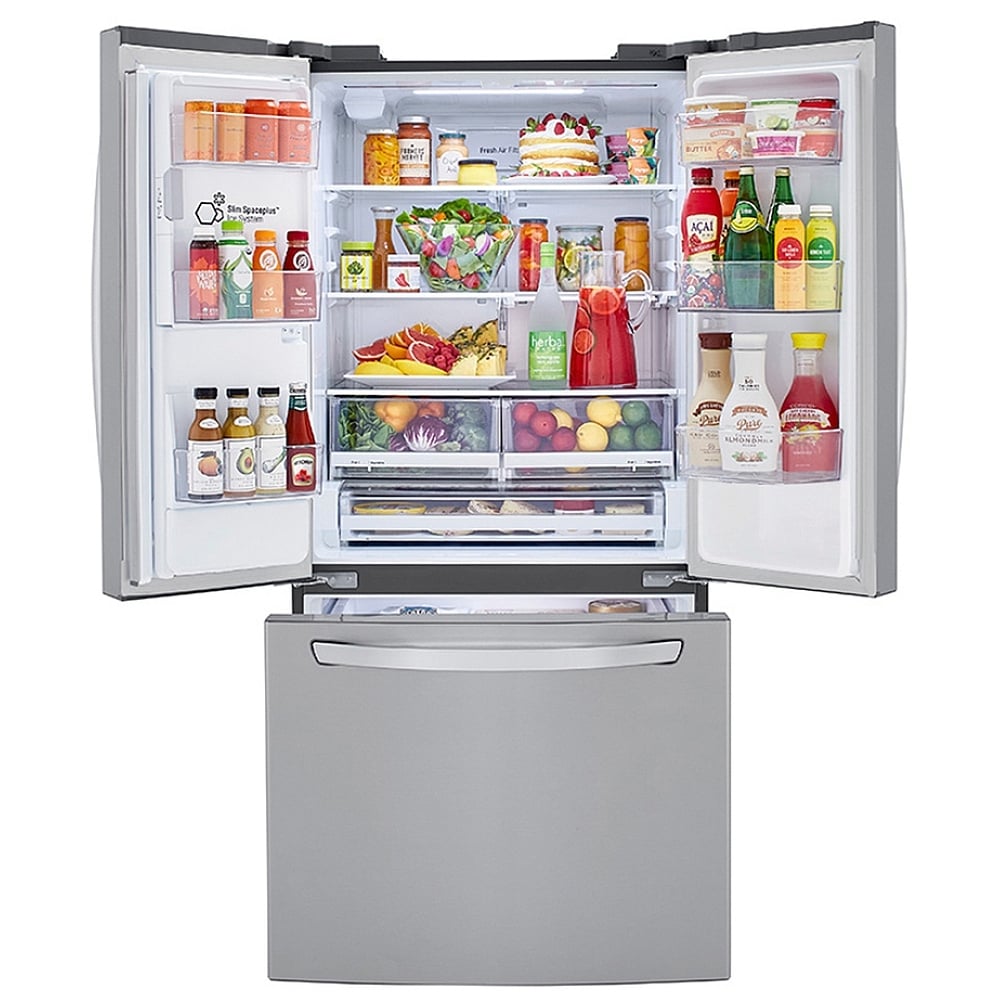 LG LRFXS2503S 33 Inch Smart French Door Refrigerator with 24.5 Cu. Ft.  Capacity, Door Cooling+, Smart Diagnosis™, LG ThinQ® App Compatible, Ice  Maker, Filtered Water/Ice Dispenser, Star-K Certified Sabbath Mode, and  Energy