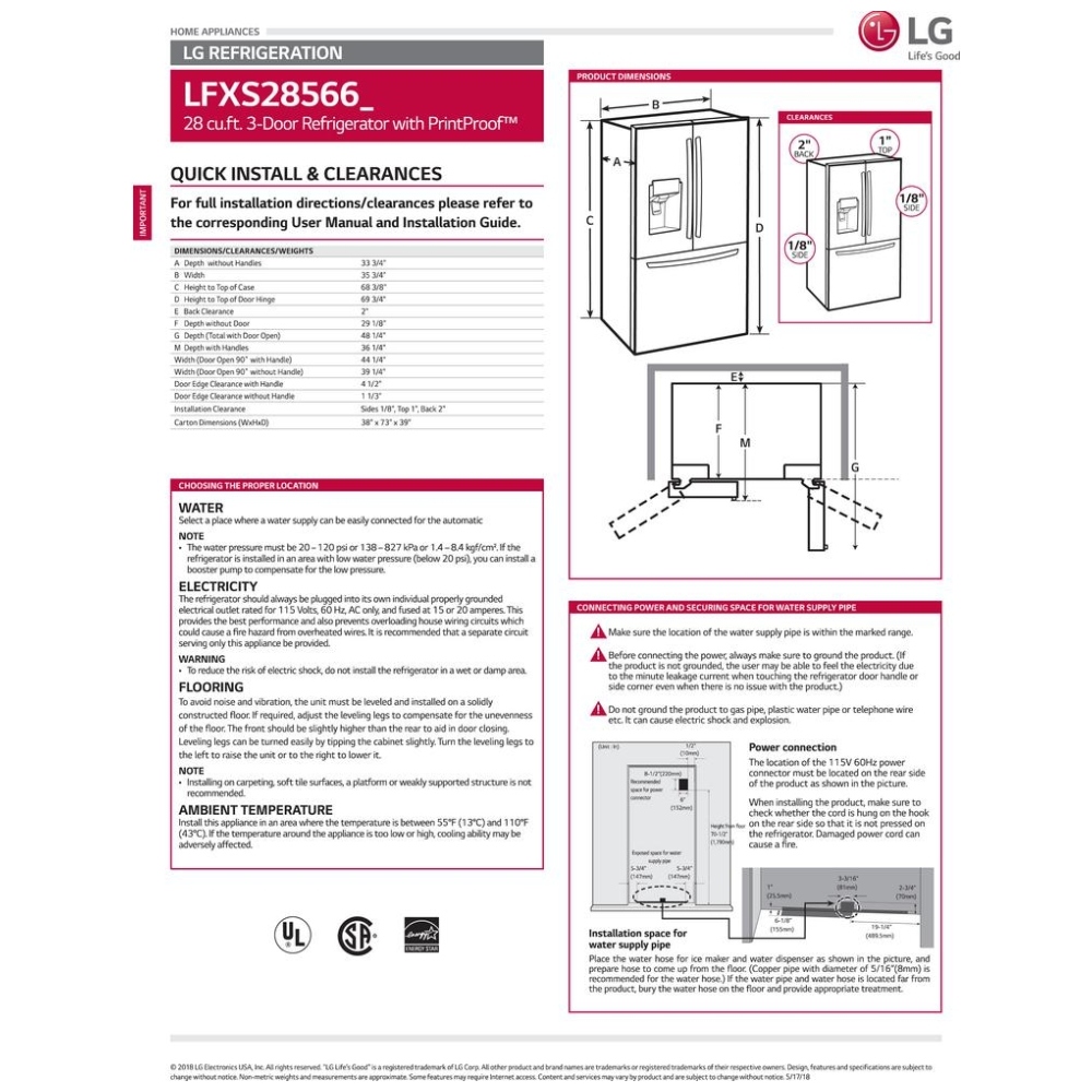 LFXS28566S LG Refrigerator Canada - Sale! Best Price, Reviews and Specs