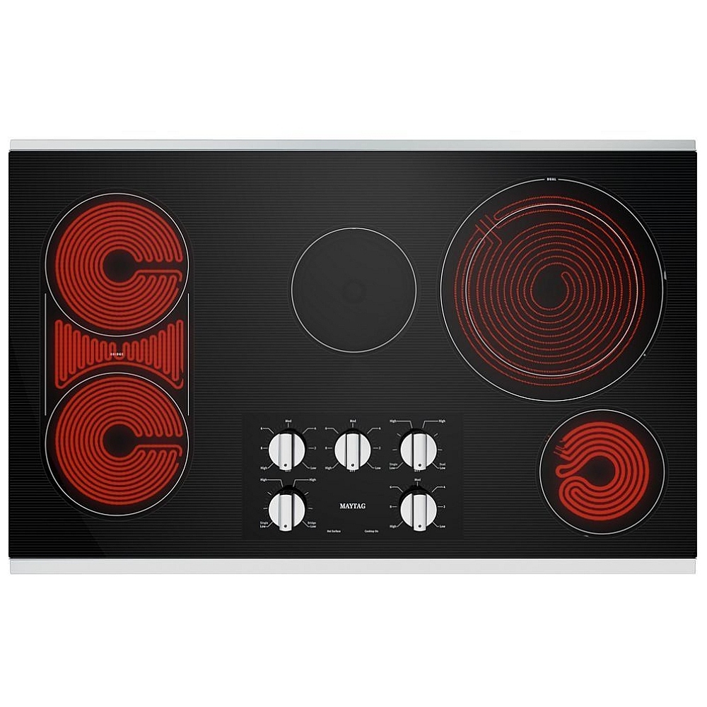 Maytag - MEC8836HS - 36-Inch Electric Cooktop with Reversible Grill and  Griddle-MEC8836HS