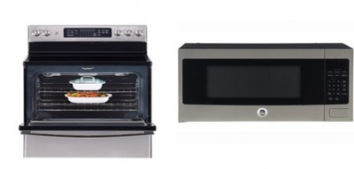 GE JCB840SKSS Range<br>GE PEM10SFC Countertop Microwave