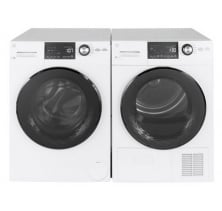 GE GFW148SSMWW Compact Washer<br>
GE GFT14JSIMWW Electric Dryer Combo