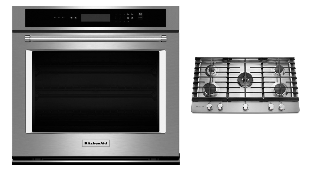 KitchenAid Wall Oven & Cooktop Appliance Package Cooktop KCGS556ESS
