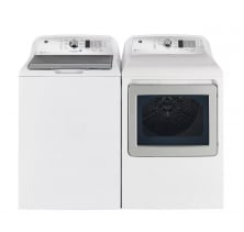 GE GTW685BMRWS Top Load Washer<br>
GE GTD65EBMRWS Electric Dryer Combo